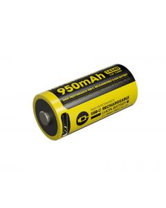 Nitecore NL169R Oplaadbare 16340 Li-Ion batterij 950mAh met USB-C Poort