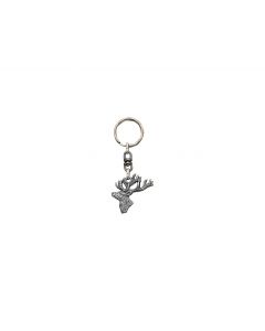 Joker sleutelhanger met hertenkop zilver